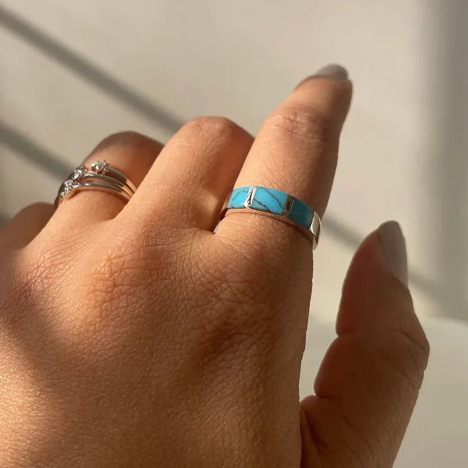 Turquoise band ring