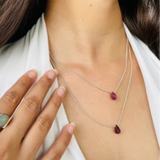 Tourmaline double layer necklace