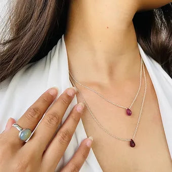 Tourmaline double layer necklace