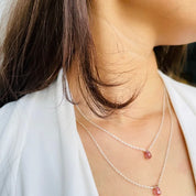 Tourmaline double layer necklace