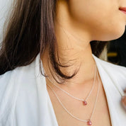 Tourmaline double layer necklace