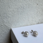 Pearl luna studs