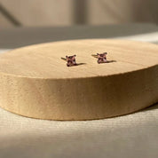 3mm rose quartz studs