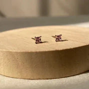 3mm rose quartz studs