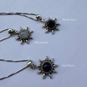 Gemstone sun necklace