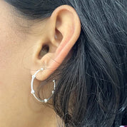 silver ball hoops