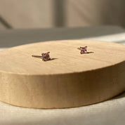 3mm rose quartz studs