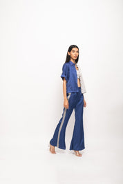 Blue-Grey Half & Half Rouching Set