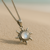 Moonstone sun necklace