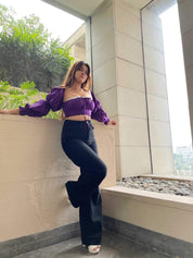 TRUE WIDE LEG DENIMS BLACK