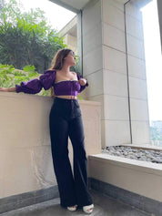 TRUE WIDE LEG DENIMS BLACK