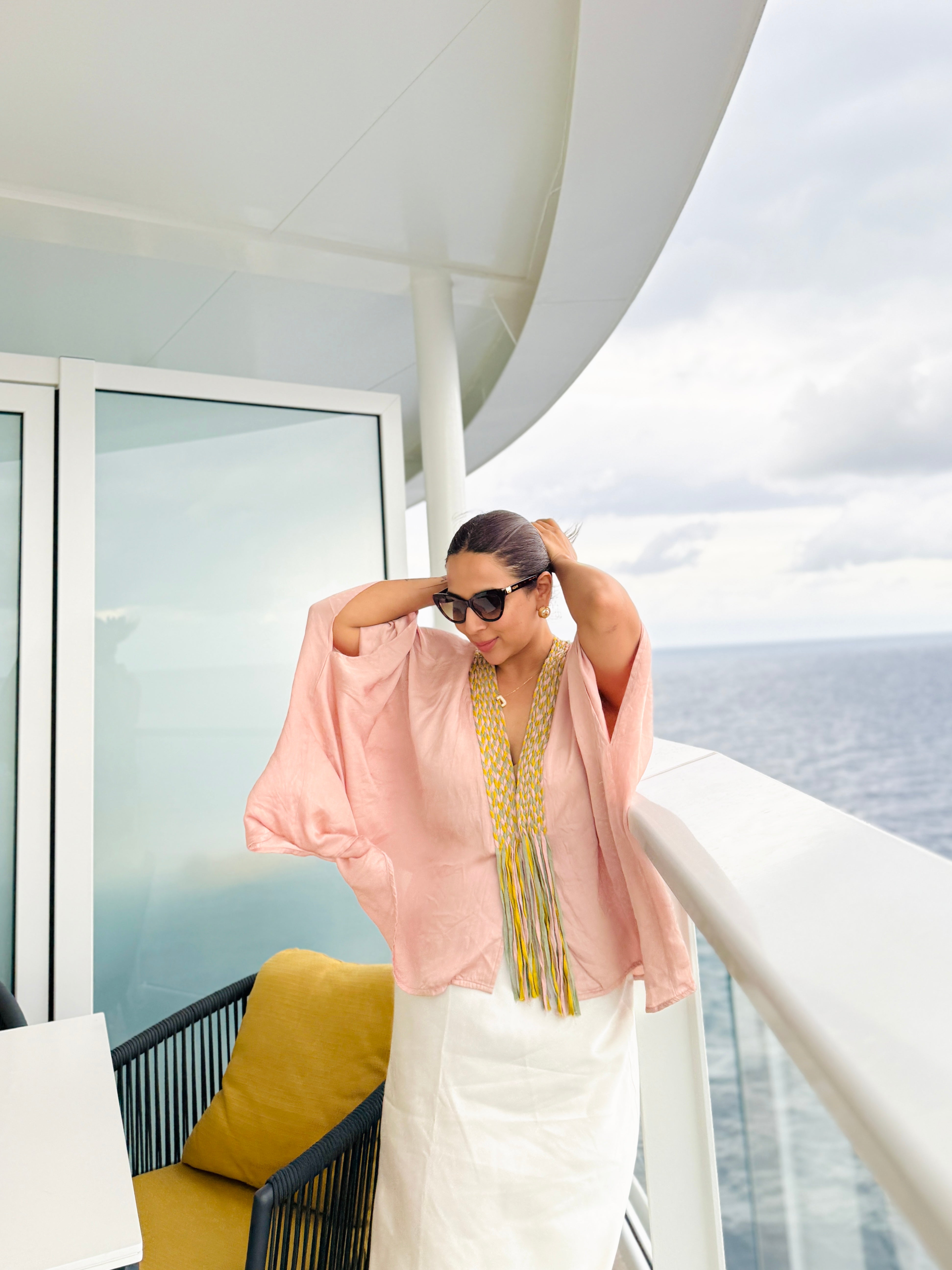 Pink Braided Short Cape