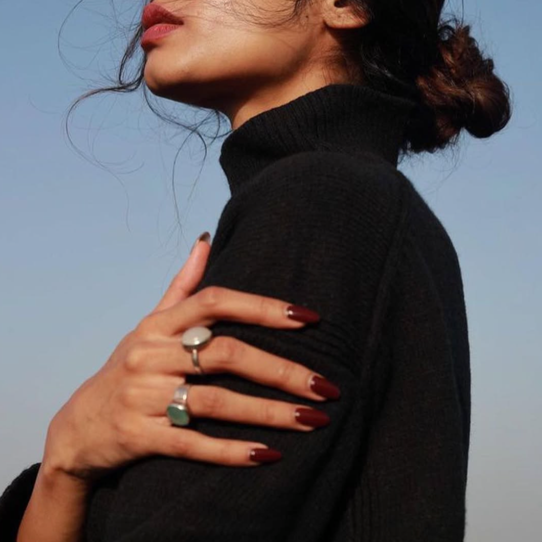 Aqua Chalcedony ring