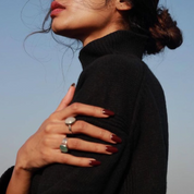 Aqua Chalcedony ring