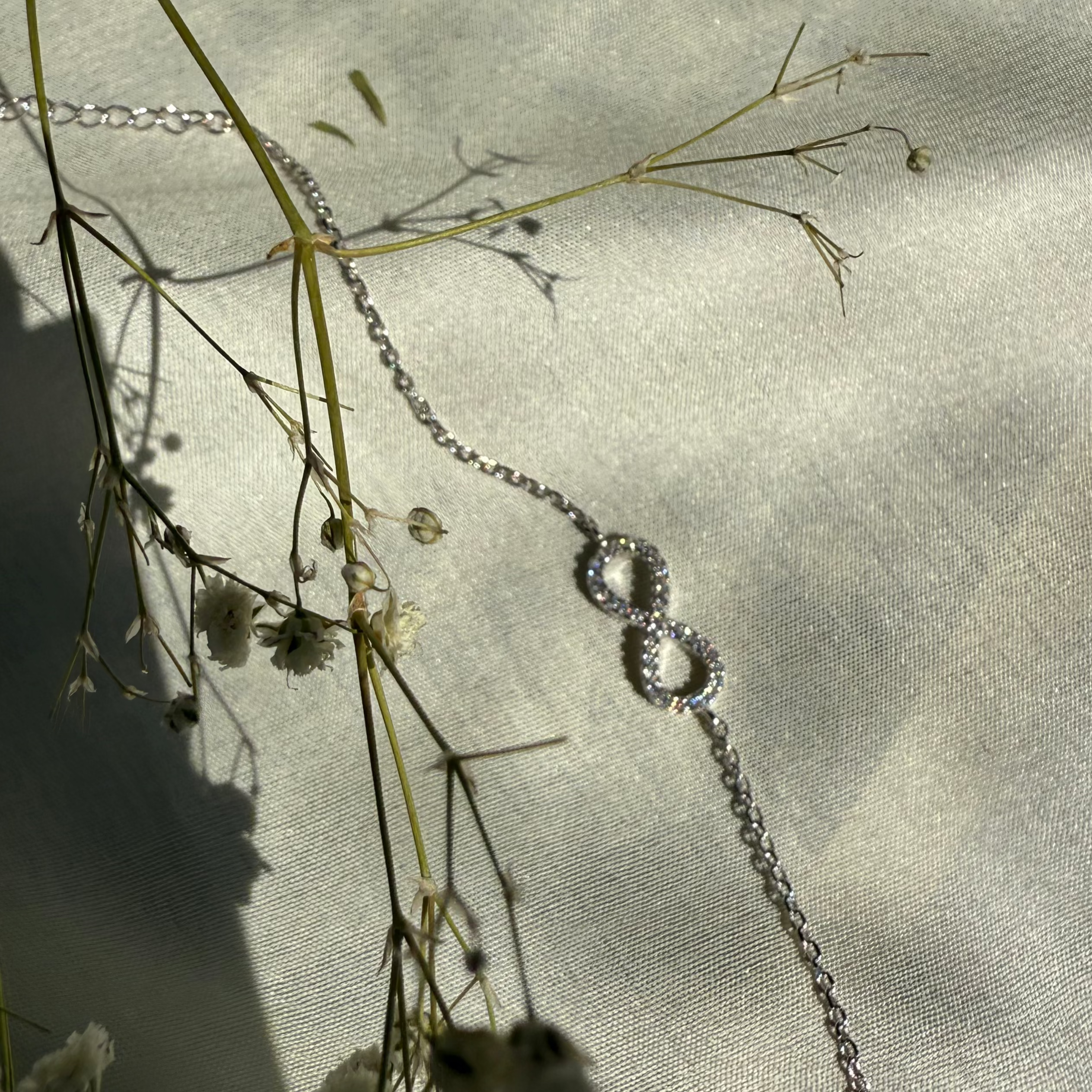 Zircon infinity bracelet