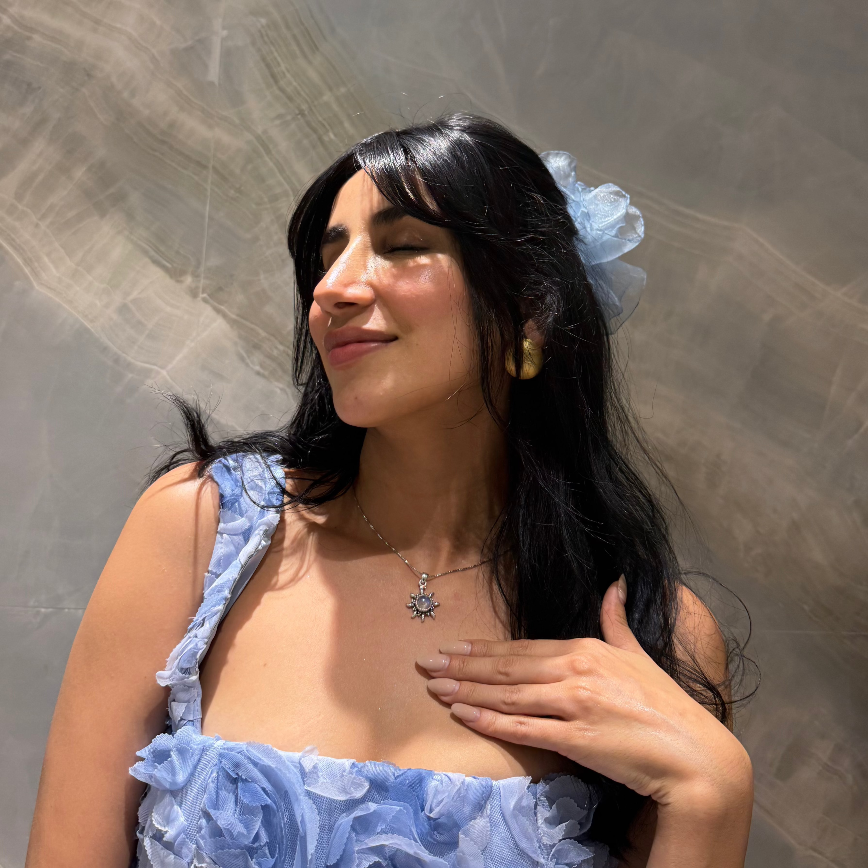 Moonstone sun necklace