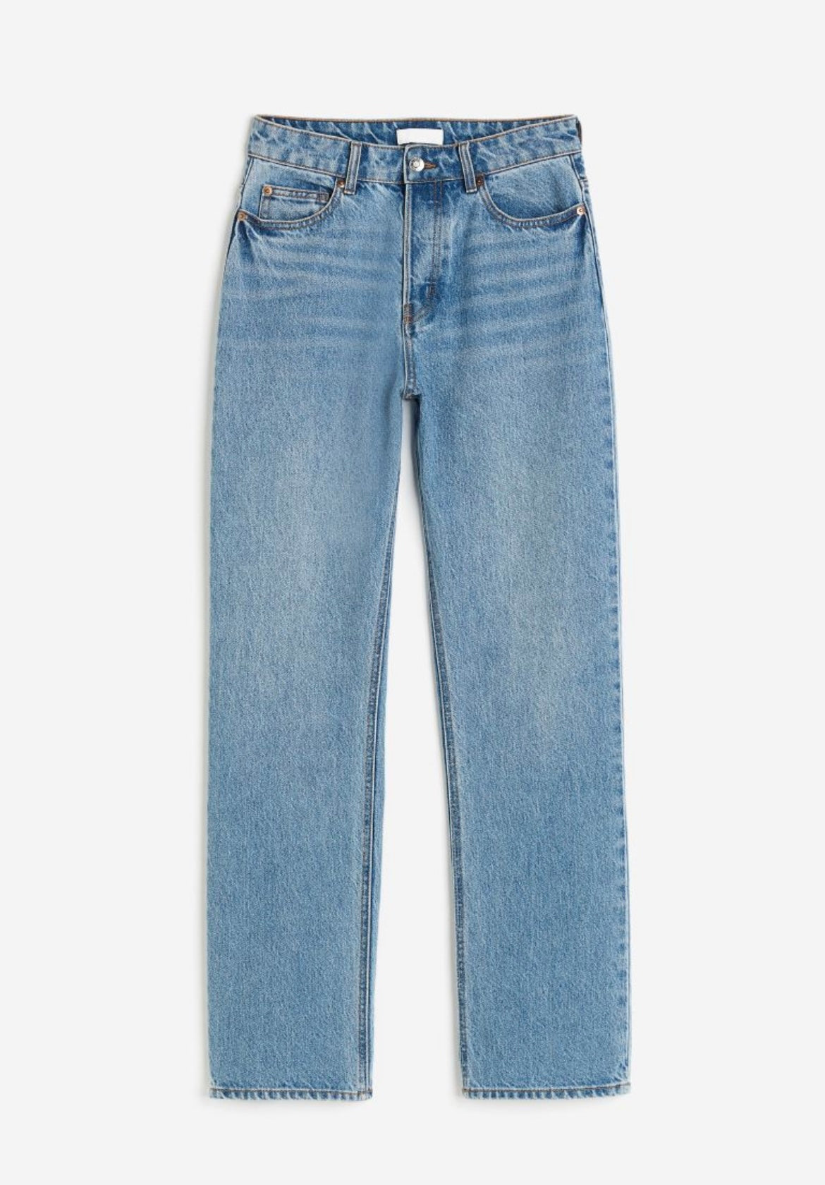 STRAIGHT FIT MID BLUE JEANS