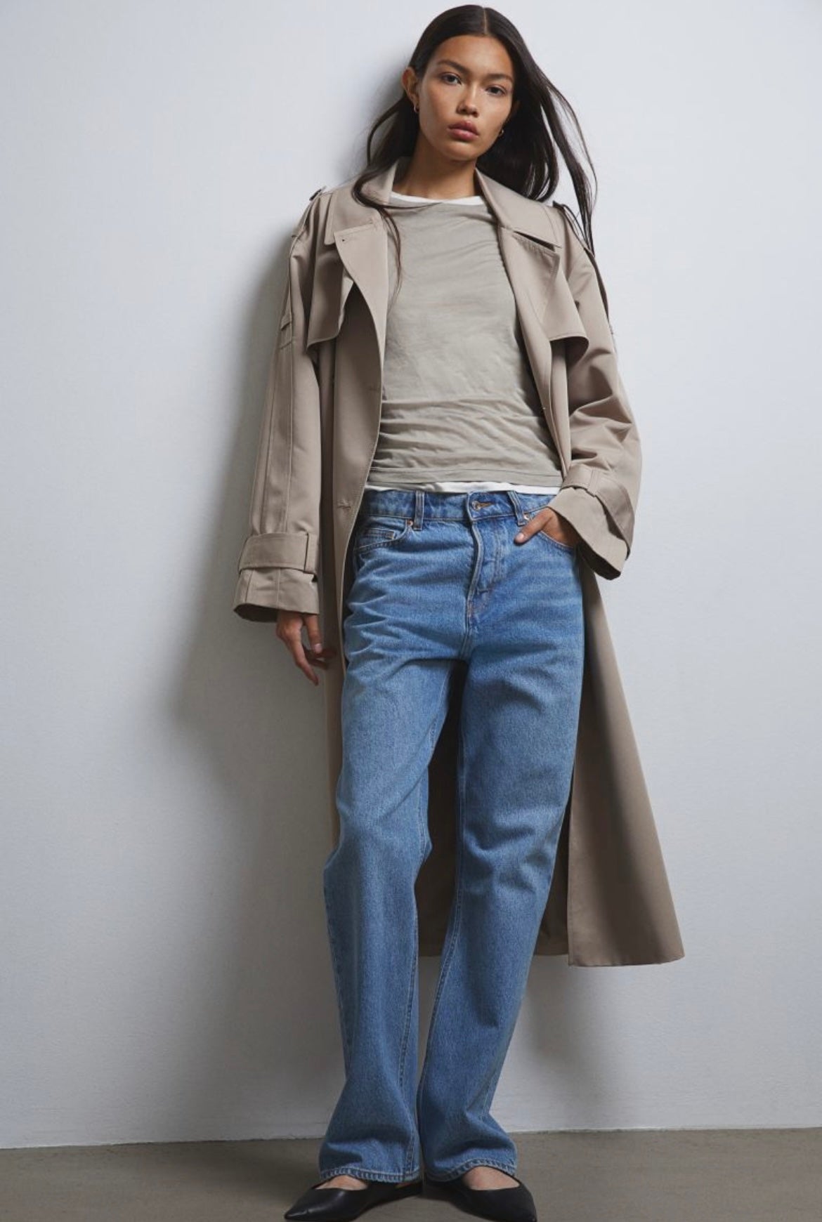 STRAIGHT FIT MID BLUE JEANS