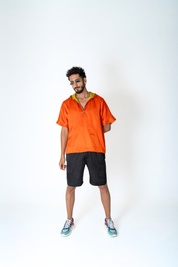 Orange-Yellow Color-Block Hoodie