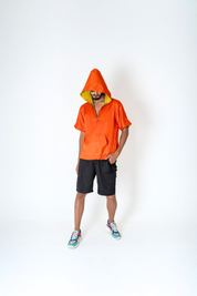 Orange-Yellow Color-Block Hoodie