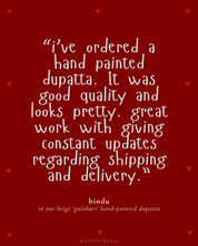 hand painted 'gulabari' dupatta in pure organza silk and tissue fabrics with hand-painted motifs of red roses customer review bindu