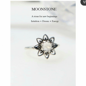 Moonstone flower ring