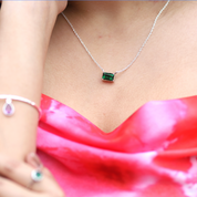 Green zircon necklace