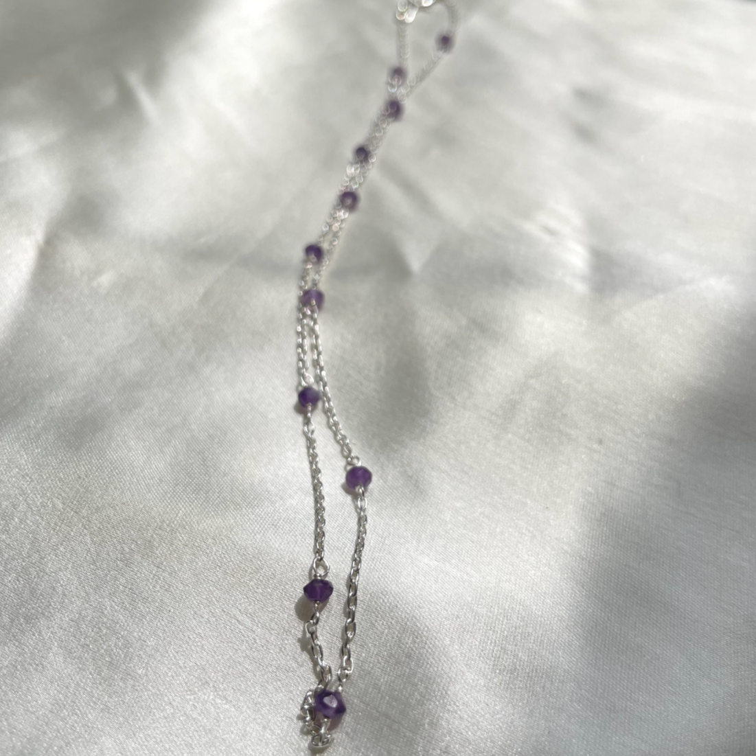 Amethyst beads necklace