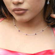 Amethyst beads necklace