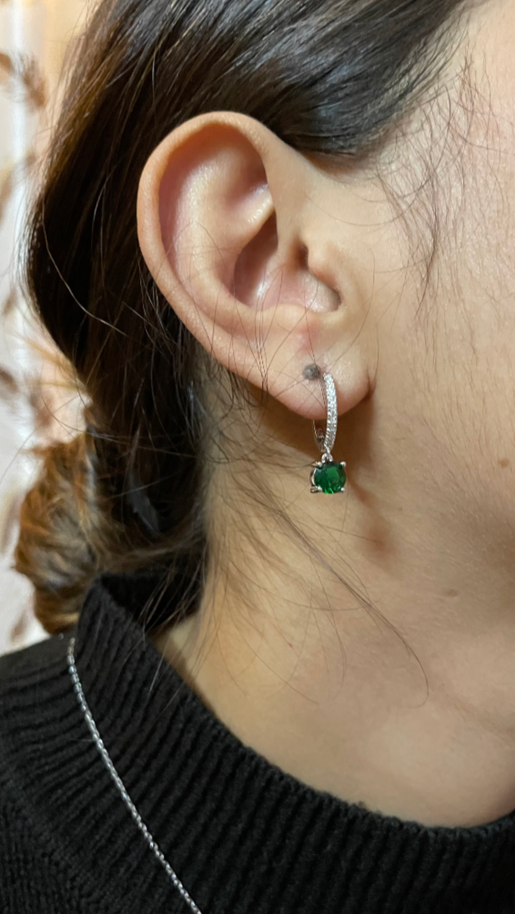 Green Zircon hoops