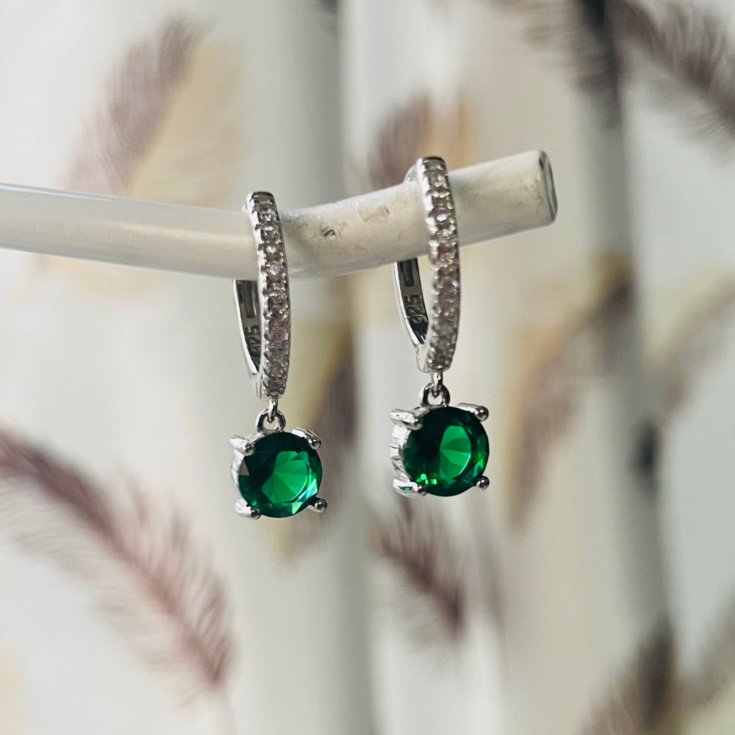 Green Zircon hoops