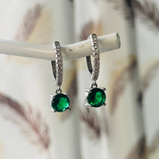 Green Zircon hoops