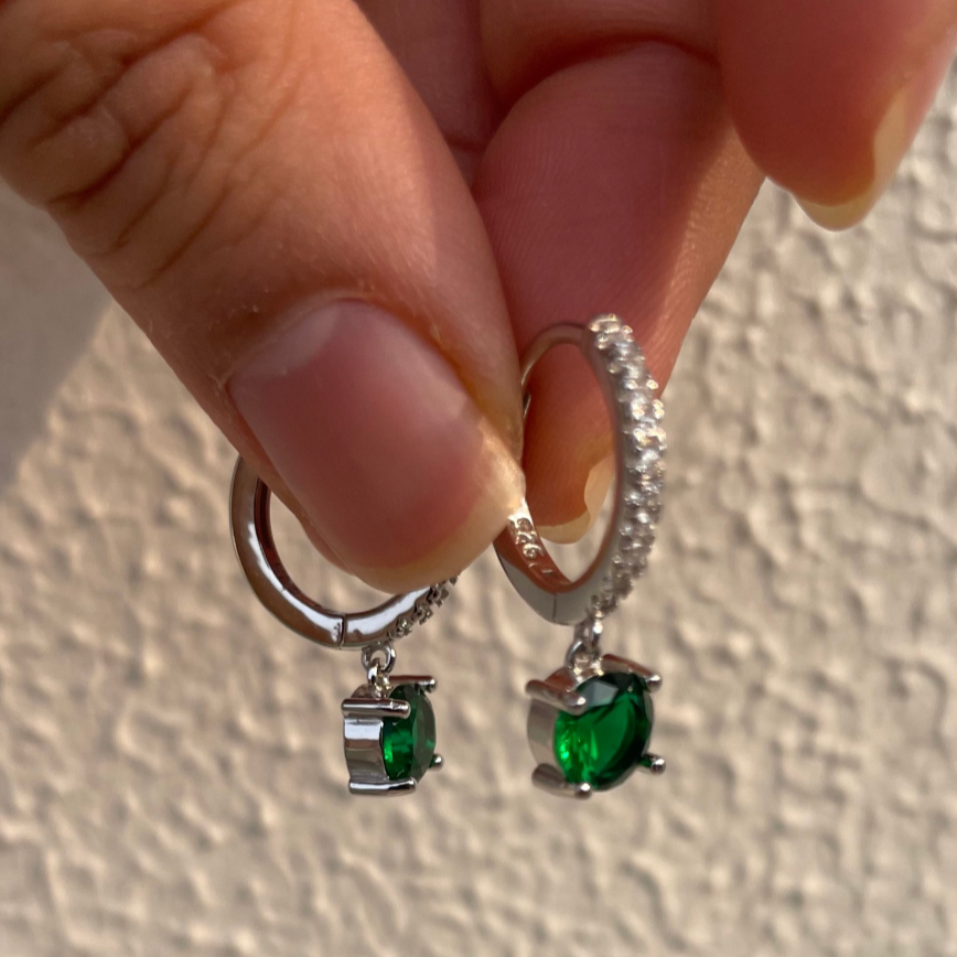 Green Zircon hoops