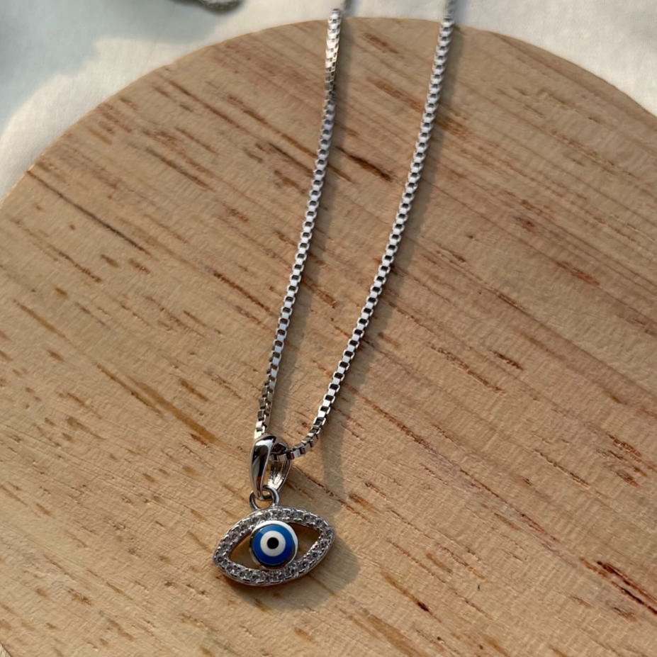 Evil eye zircon necklace