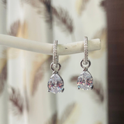 Zircon pear hoops