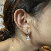 Zircon pear hoops