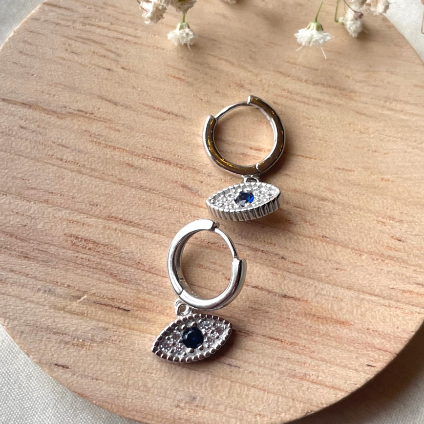 Evil eye hoops