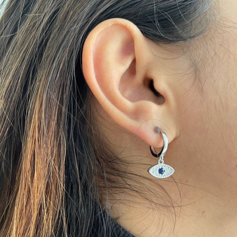 Evil eye hoops