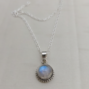 Rainbow moonstone necklace