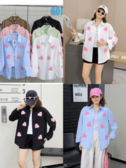 Cotton heart Oversized Shirts