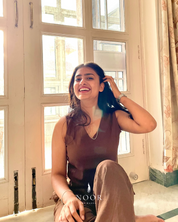 coffee brown cotton noor by hansa v-neck co-ord set that’s as comfy as your favourite loungewear but sharp enough for the office! hand-made from an ultra-soft cotton blend, it stays vibrant wash after wash with zero colour bleeding. perfect for those days when you want to feel cozy and look effortlessly chic!