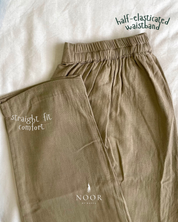 grey cotton linen noor by hansa kurta co-ord set, crafted from a luxe linen-cotton blend that feels as good as it looks. available in five vibrant colours, this playful set is perfect for office wear or a day full of running errands