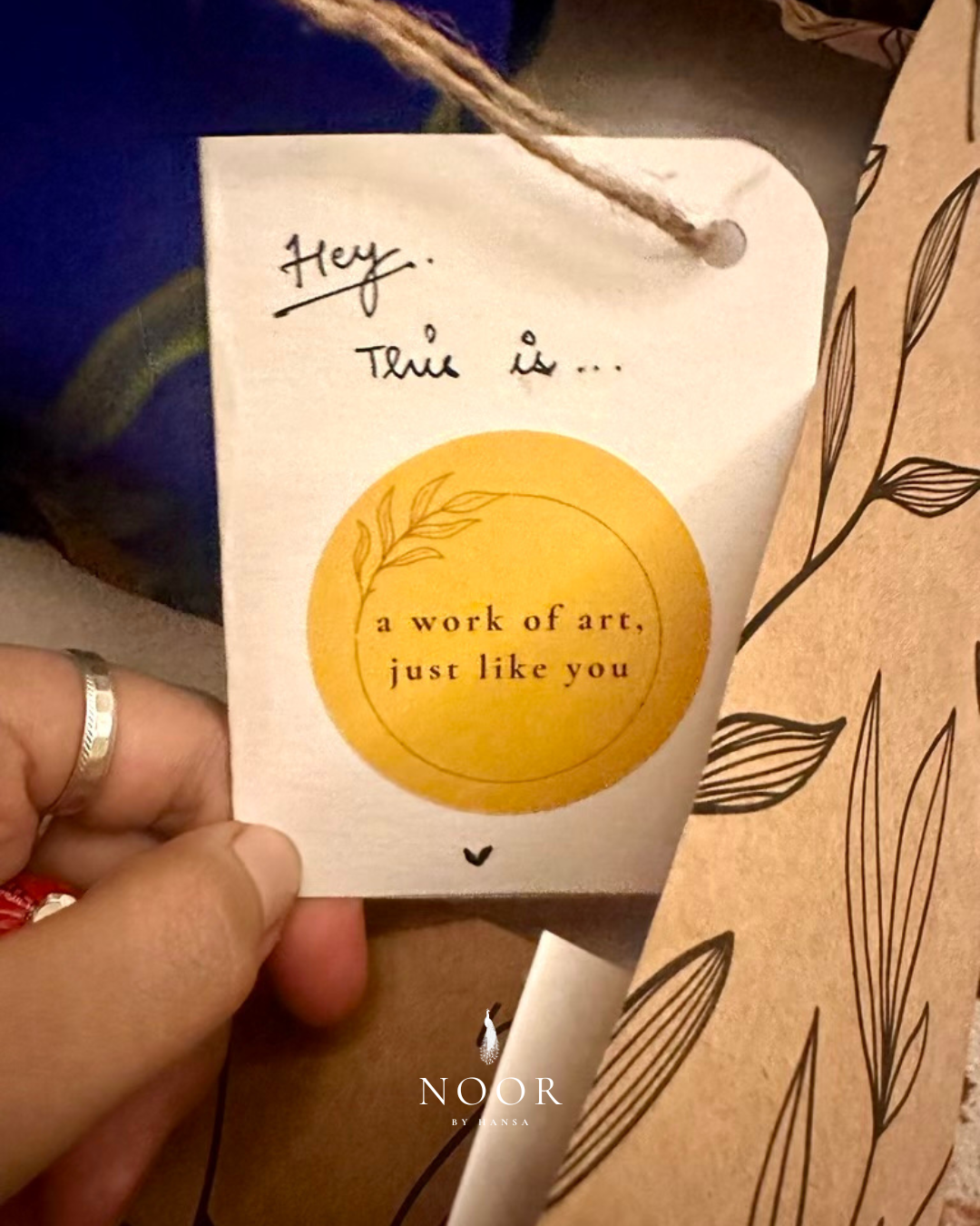 navy blue hand painted 'saba' dupatta