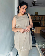 grey cotton linen noor by hansa kurta co-ord set, crafted from a luxe linen-cotton blend that feels as good as it looks. available in five vibrant colours, this playful set is perfect for office wear or a day full of running errands review customer