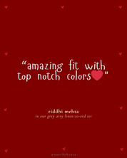 grey 'sharda' linen kurta co-ord set