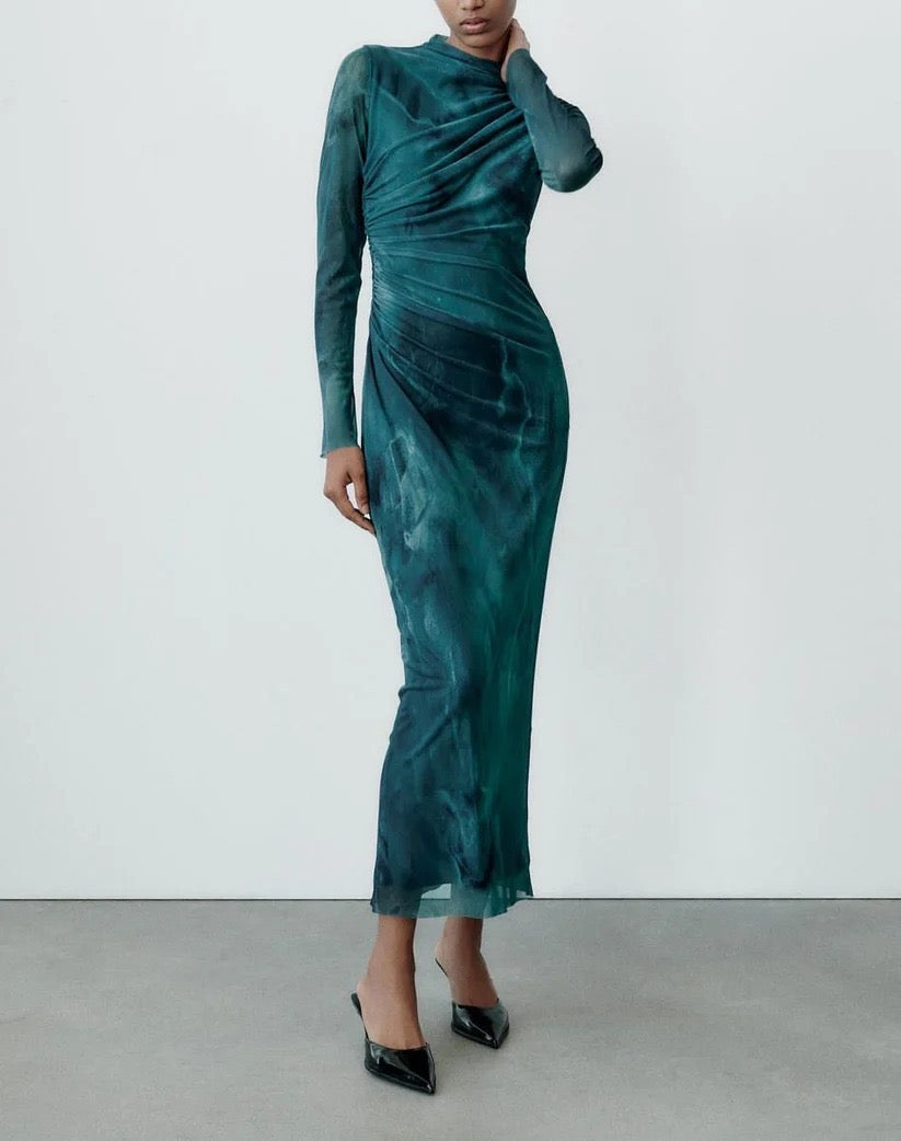 DRAPE TULLE DRESS