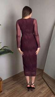 DRAPE TULLE DRESS