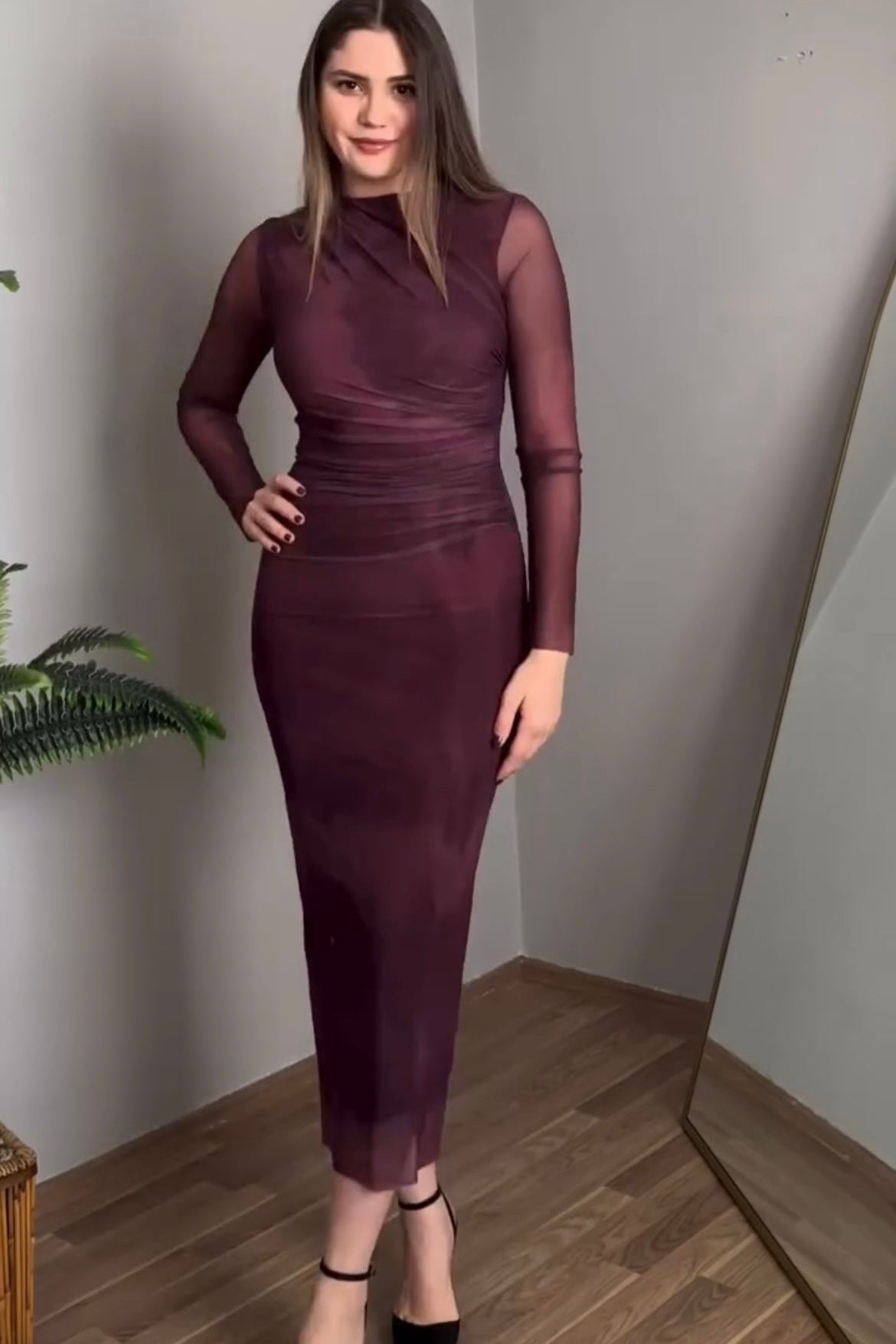 DRAPE TULLE DRESS