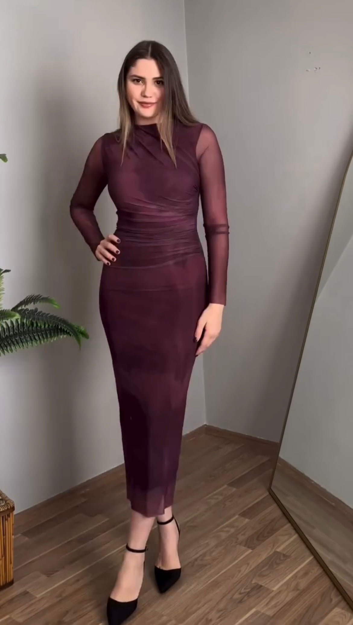 DRAPE TULLE DRESS