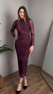 DRAPE TULLE DRESS